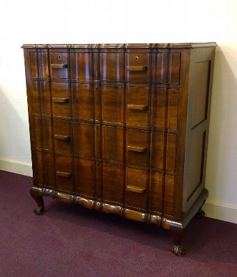 Antique most unusual shaped front chest of drawers