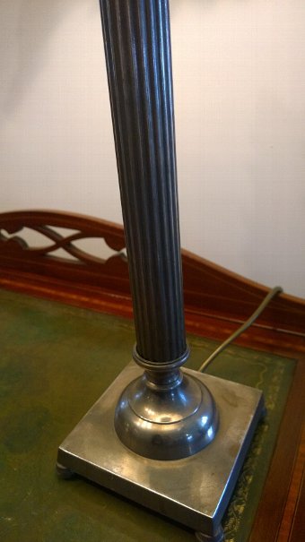 Antique Silver plate table lamp