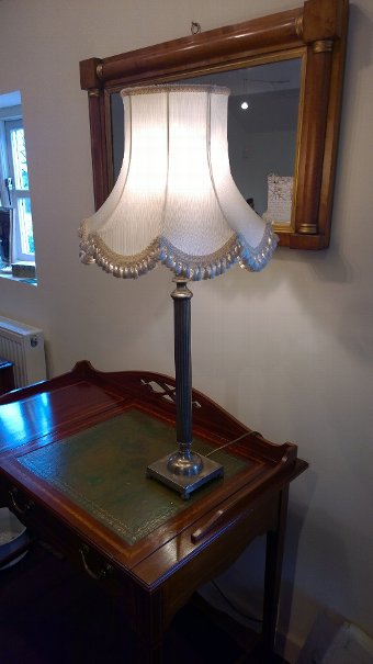 Antique Silver plate table lamp