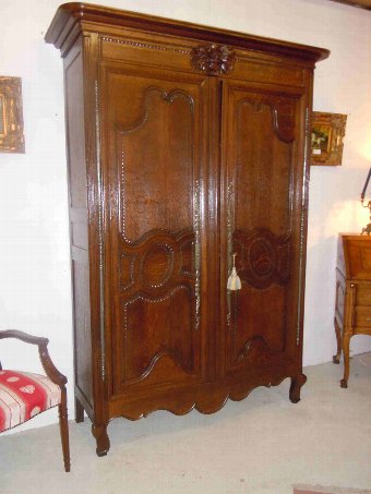 Antique French wedding armoire/wardrobe from Normandy