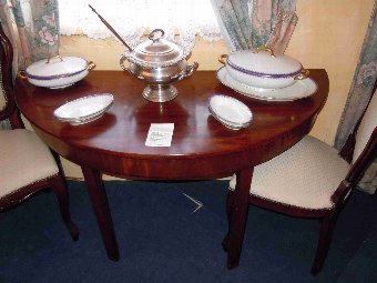 Victorian half moon console table in solid mahogany