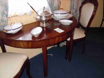 Antique Victorian half moon console table in solid mahogany