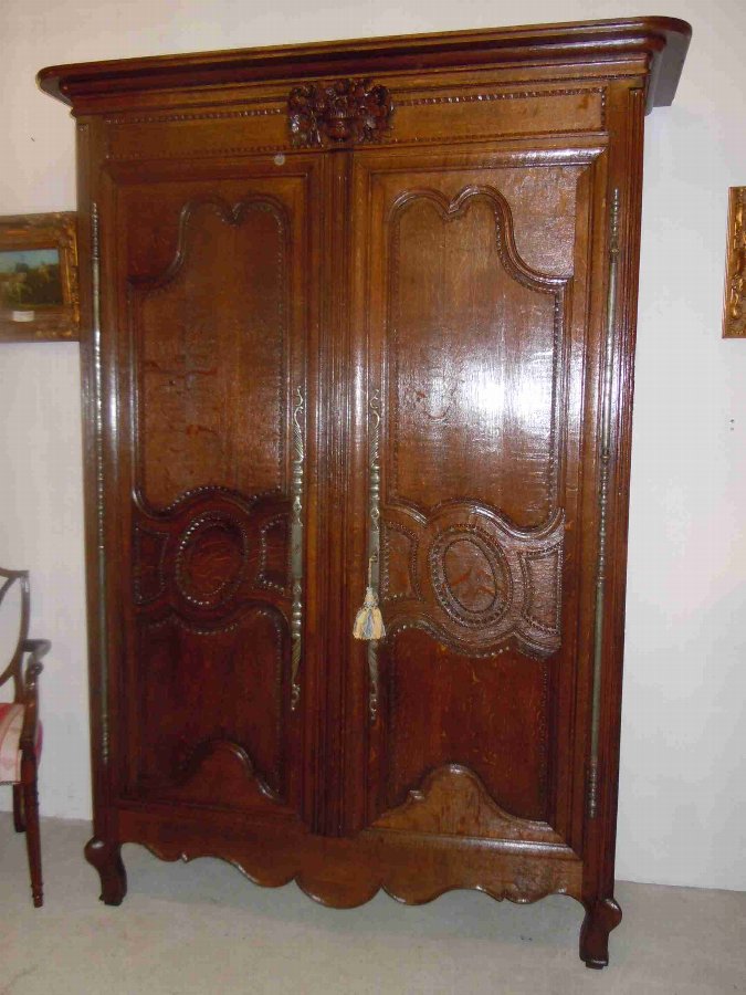 Antique French wedding armoire/wardrobe from Normandy
