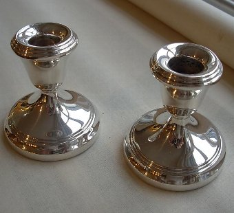 Pair of Elizabeth II silver candlesticks
