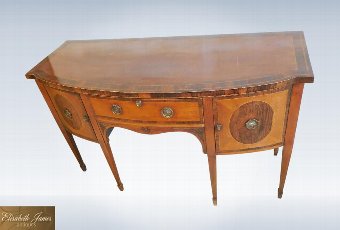 Antique Mahogany Sideboard From Regency Period In Bow Fronted Form