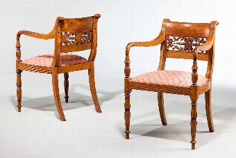 Antique Set of Four Regency Period Elbow Chairs 