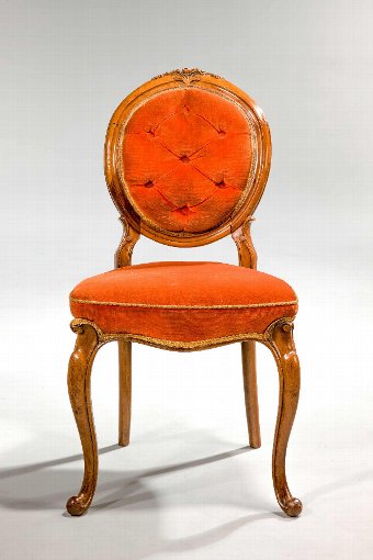 Antique Set of Six 19th Century Satin Birch Dining Chairs