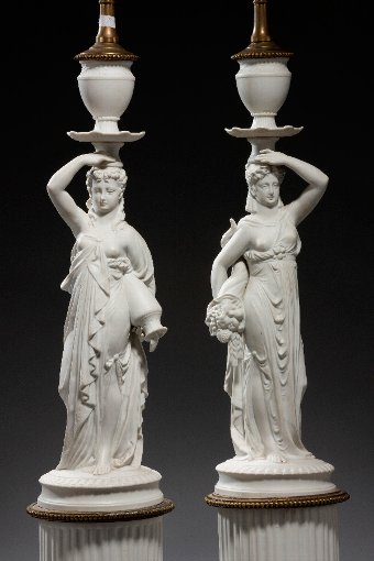 Antique Pair of Neoclassical Lamps