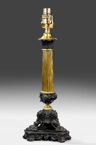 Antique 19th Century Column Lamp