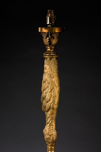 Antique 1920's Cast Brass Ostrich Lamp