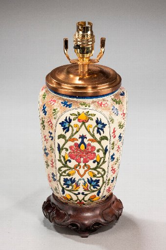 Antique Hungarian Enamelled Vase Lamp