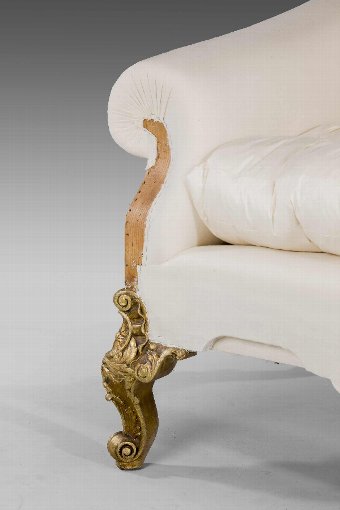 Antique 19th Century Large Parcel Gilt Sofa