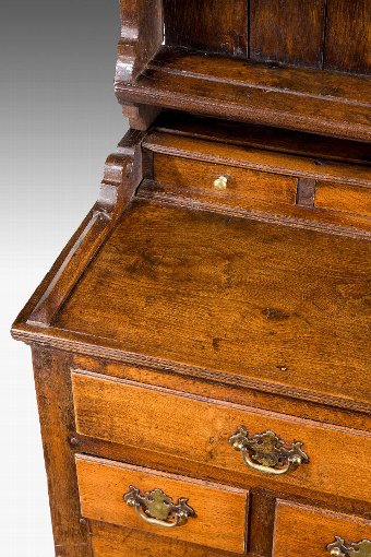 Antique 18th Century Period Oak Dresser and Rack