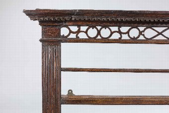 Antique Good George III Period Oak Delft  Rack