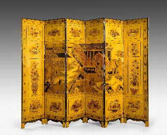 Mid to Late 19th Century Six Fold Screen
