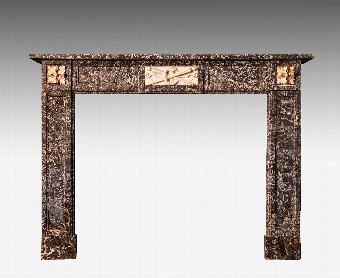 Antique Late 19th Century Grey Marble Fireplace