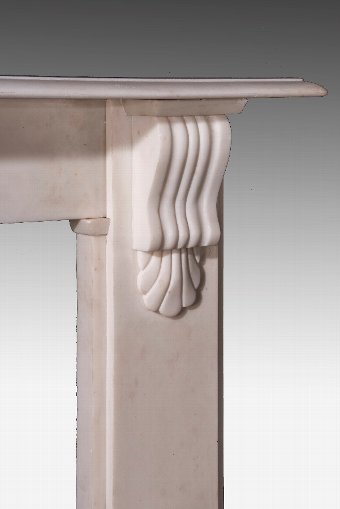 Antique Late 20th Century White Marble Fireplace