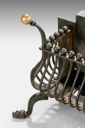 Antique Late Regency Period Steel and Brass Grate