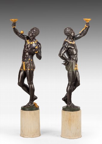 Antique Pair of Mid 19th Century Blackamoor Figures 