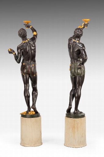 Antique Pair of Mid 19th Century Blackamoor Figures 
