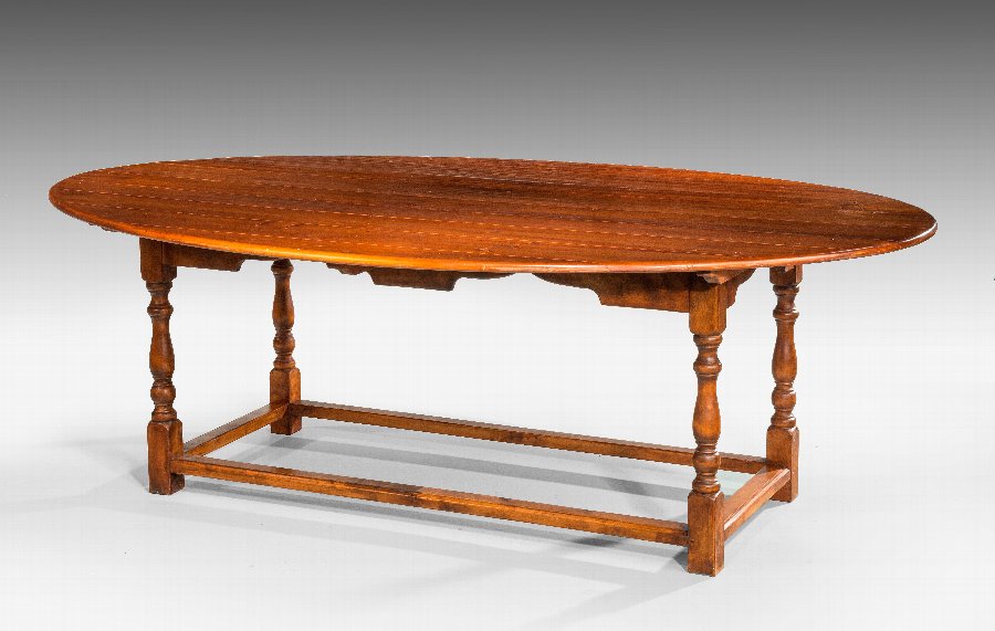 Antique 20th Century Oval Pine Dining Table