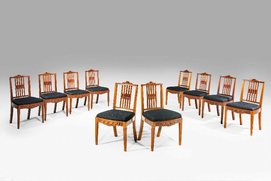 Antique Set of Ten 19th Century Dining Chairs