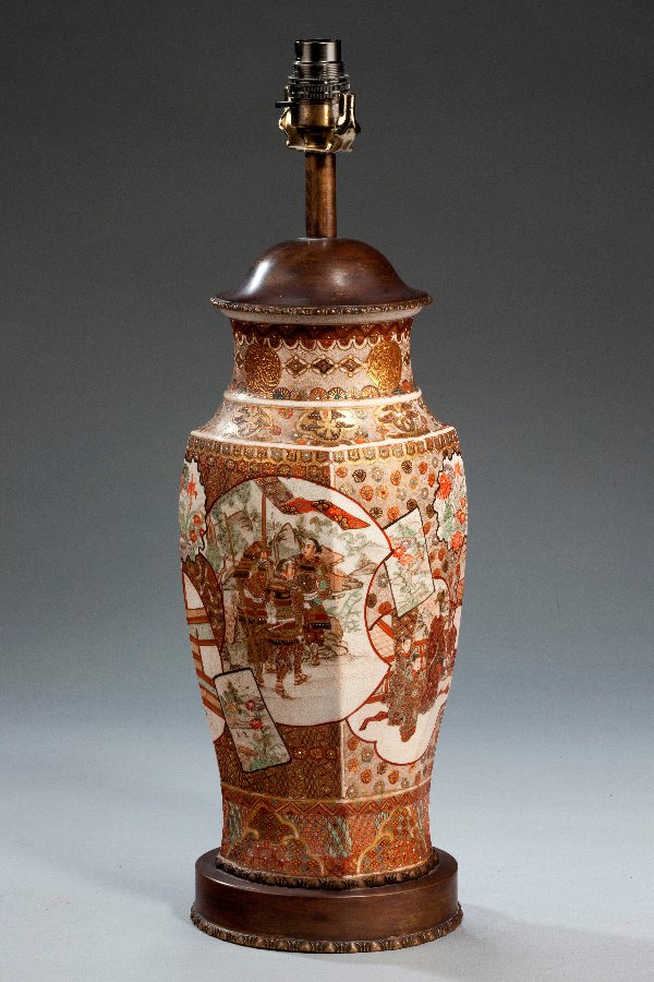 Antique 19th Century Satsuma Vase Lamp