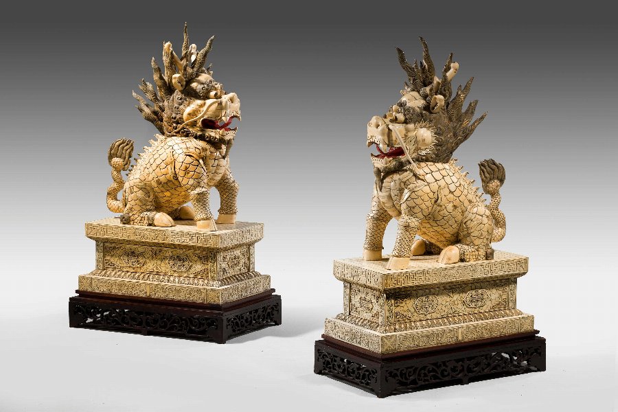 Antique A Massive and Magnificent Pair of Chinese Kylins