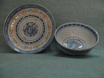 Three pairs of Chinese Imperial porcelain tea cups & saucers