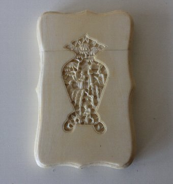 Antique Antique Chinese Carved Ivory Card Case