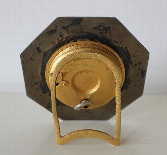 Antique Art Deco Silver Guilloche 8 Day Clock - Adie Bros.