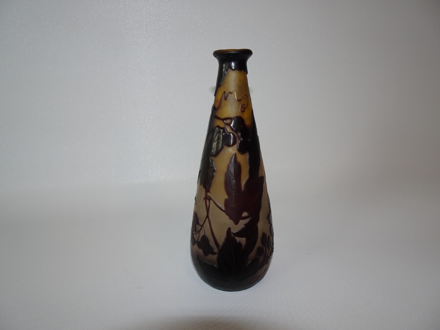 Emile Galle Cameo Glass Vase Amethyst