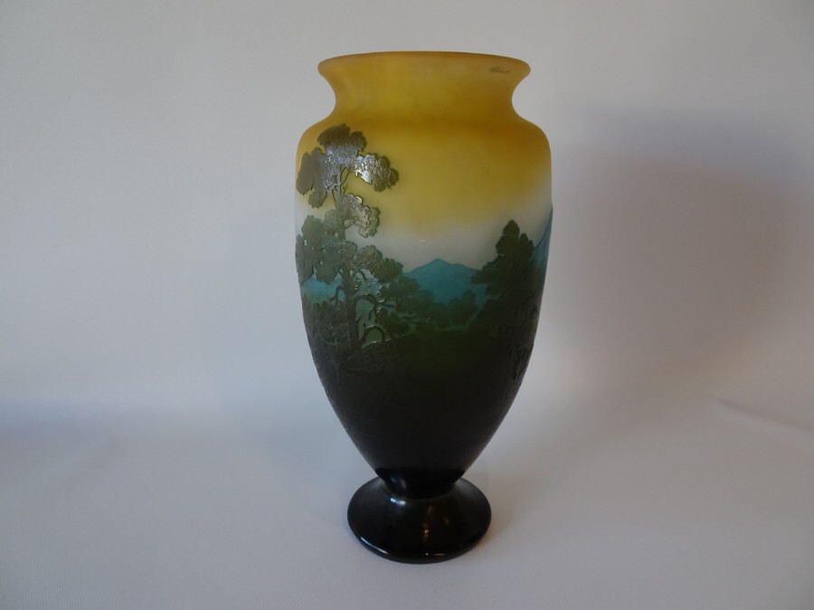 Emile Galle Cameo Glass Vase Large