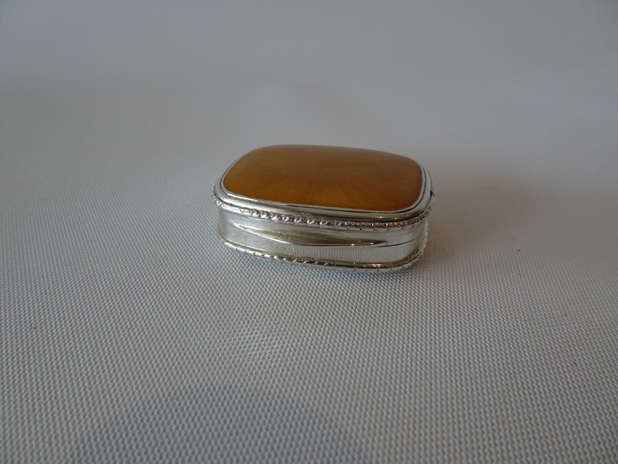 French Silver and Enamel Pill Box