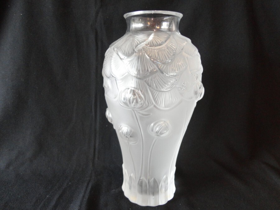 Lalique Crystal Frosted Vase 