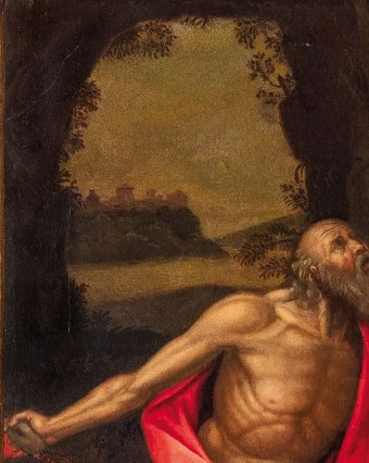 Antique St. Jerome Penitent, Italian school of the late sixteenth century