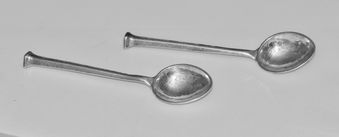 Antique Omar Ramsden 1931 Two Silver Coffee Spoons