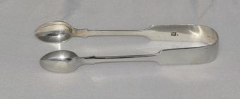 Antique Victorian Sterling Silver Sugar Tongs by James & Josiah Williams 1860