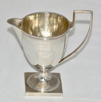 Antique HIGH QUALITY GEORGIAN SILVER CREAMER BY HENRY CHAWNER - 1793