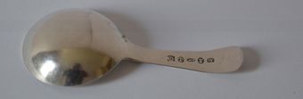 Antique 1827 Joseph Willmore Antique Sterling Silver Caddy Spoon- Very Good condition