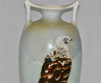 Antique Stunning Art Deco Bird of Pray Ceramic Vase - Maestricht Holland, 1920/30