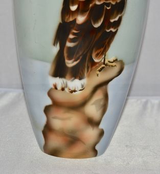 Antique Stunning Art Deco Bird of Pray Ceramic Vase - Maestricht Holland, 1920/30