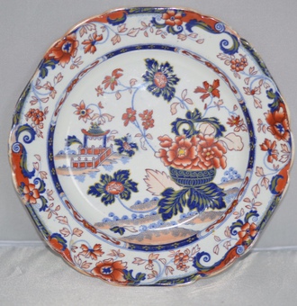 Antique Victorian Amherst Japan Stone Ware Plate c1840