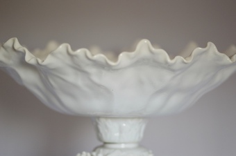 Antique A Copeland White Glazed Porcelain Fruit Stand, Circa 1900, Modelled as a Cherub