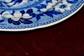 Antique Rare - Riley Dromedary Dessert Plate - c1820's - Blue and White