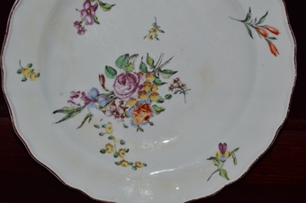 Antique Chelsea 1752-1776  shaped deep plate / dish painted with floral sprays