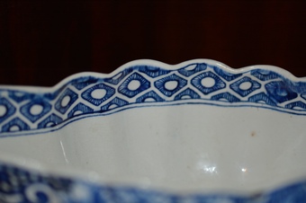 Antique 18th Century Derby Blue and White Chinoiserie Sauce Boat