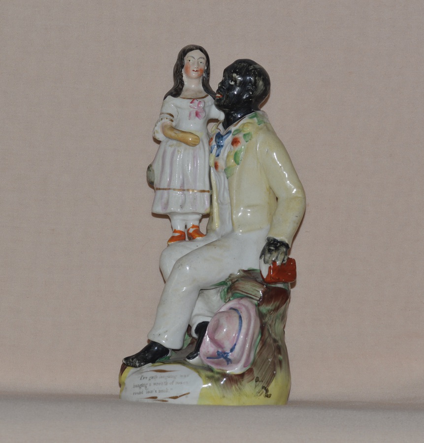 Antique 19th Century Thomas Parr Staffordshire Figure of Uncle Tom and Eva
