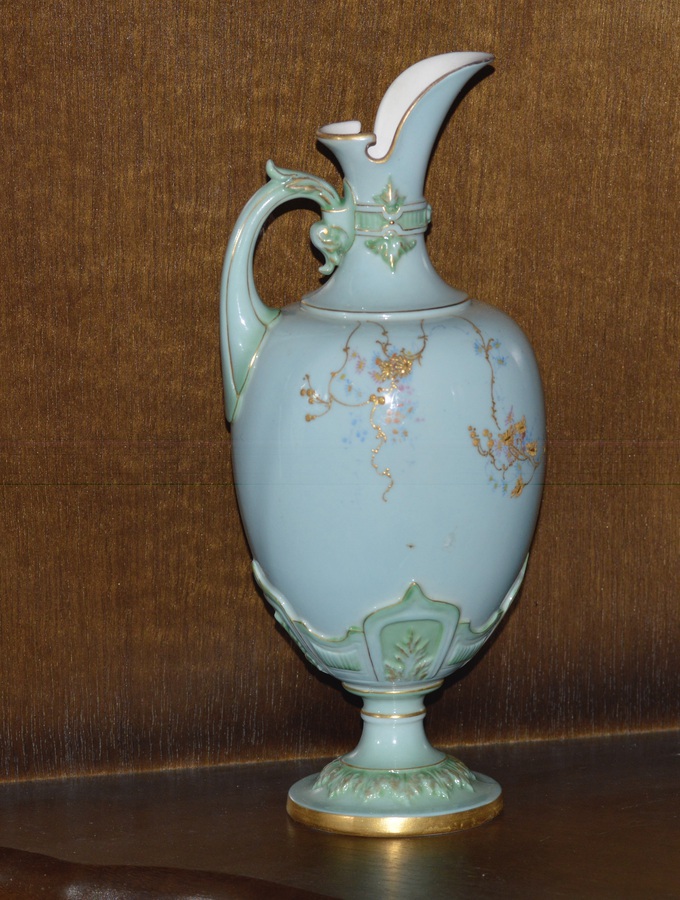 Antique Royal Worcester 1896 Superb Hand Painted Robin Eggs Blue - Porcelain Ewer