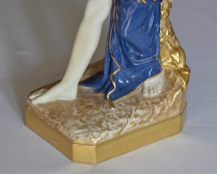 Antique 1919 Royal Worcester 'Bather Surprised' Figure Modelled by Sir Thomas Brock